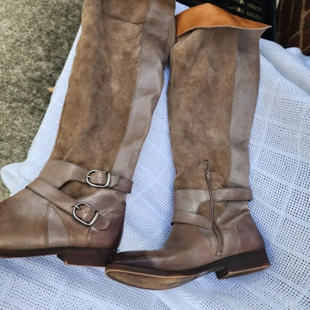 Lucky Brand Over the‎ Knee Neutral Boots 9.5